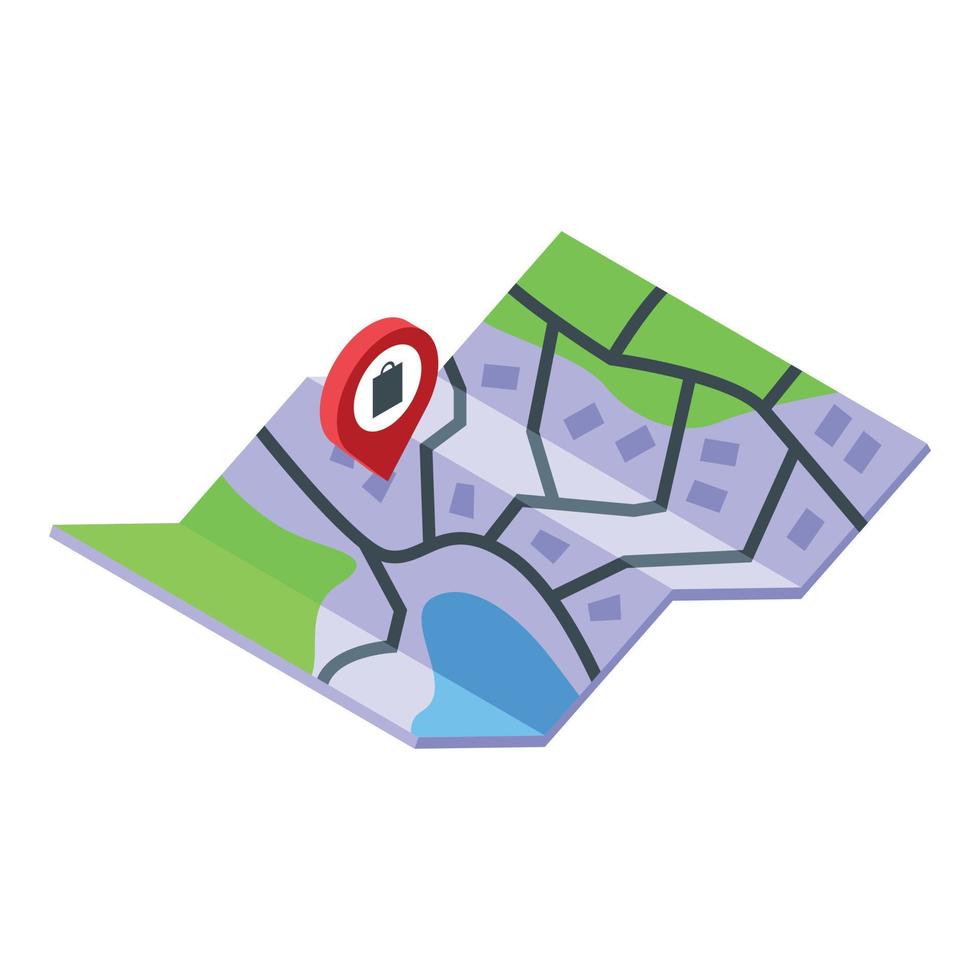 mapa tienda tienda icono vector isométrico. mercado en línea