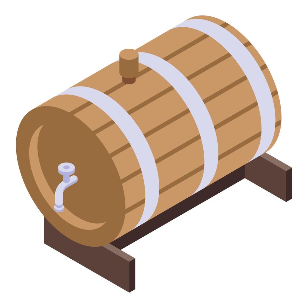 Wood wine bottle icon isometric vector. Party alcohol vector