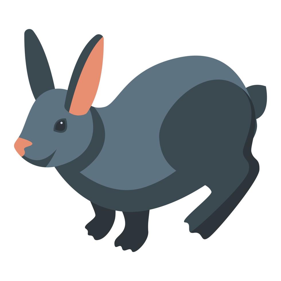 icono de conejito de pascua negro vector isométrico. lindo conejo