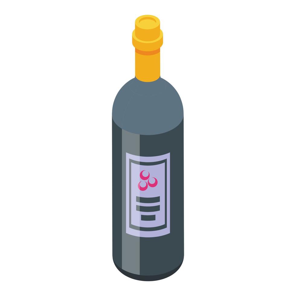 Grapes wine icon isometric vector. Sommelier glass vector