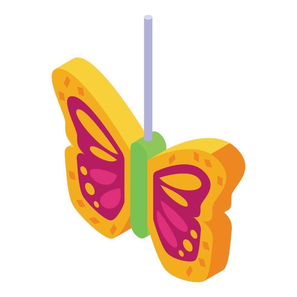 Mexican pinata butterfly icon isometric vector. Mexico party vector