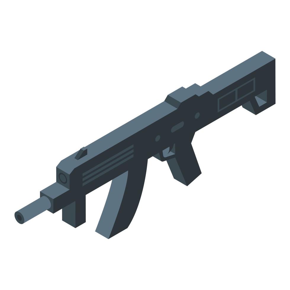 Defense rifle icon isometric vector. Woman fight vector