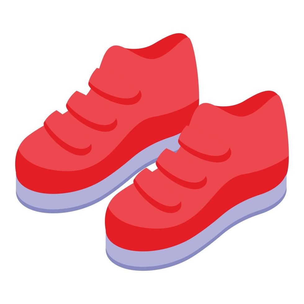 Red fashion shoes icon isometric vector. Cute outfit vector