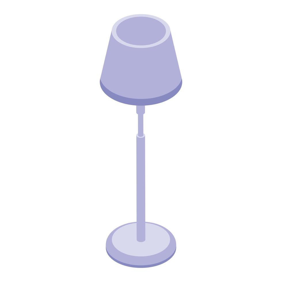 vector isométrico del icono de la lámpara de plata. muebles de pie