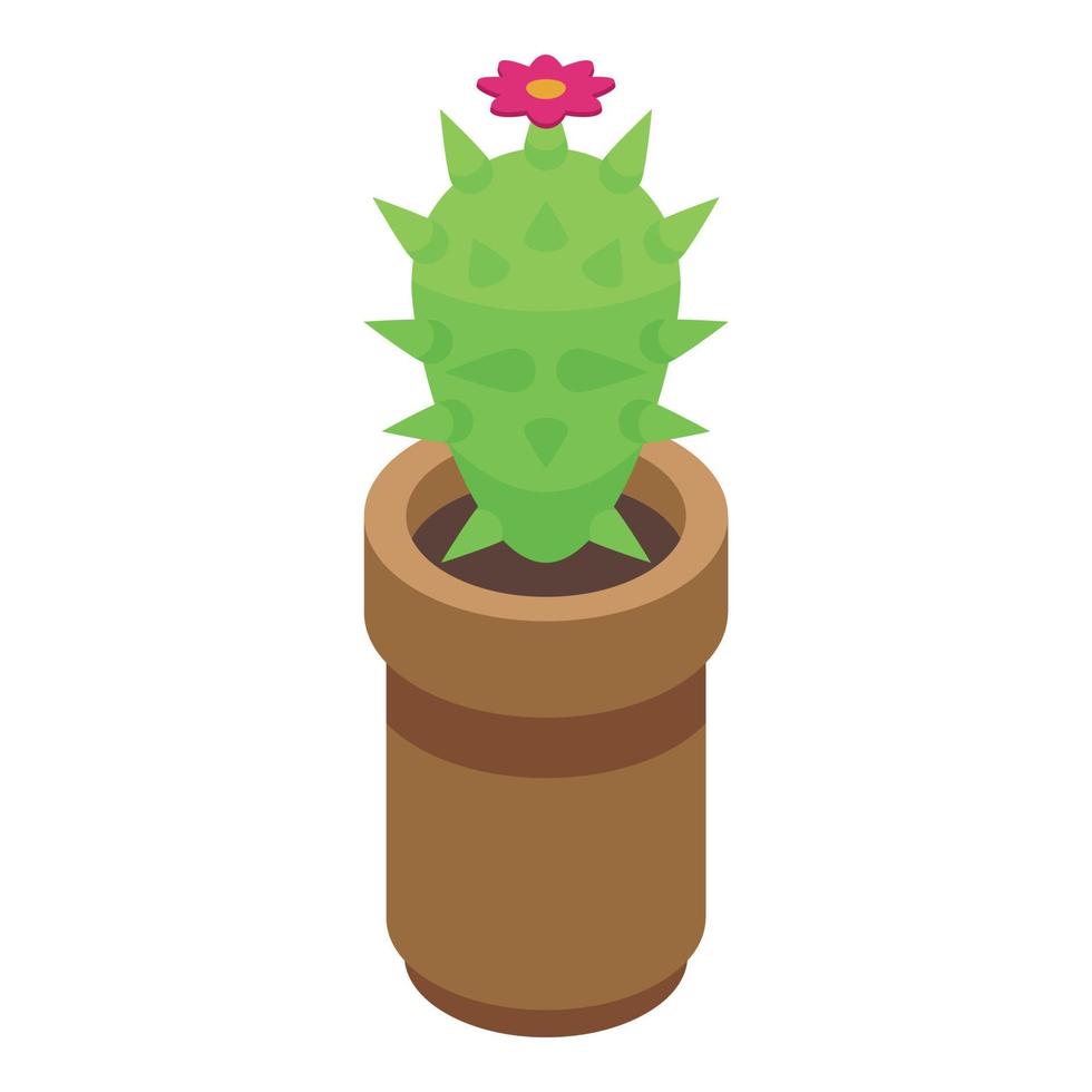 Cactus pot icon isometric vector. Desert grass vector