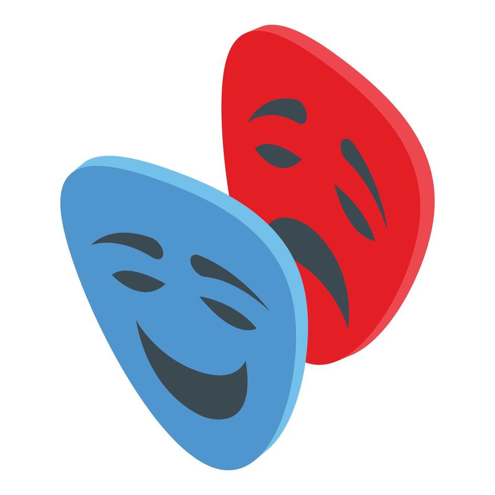 Emotional mask icon isometric vector. Family coping vector