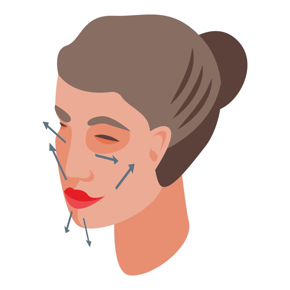 Face massage icon isometric vector. Skin treatment vector