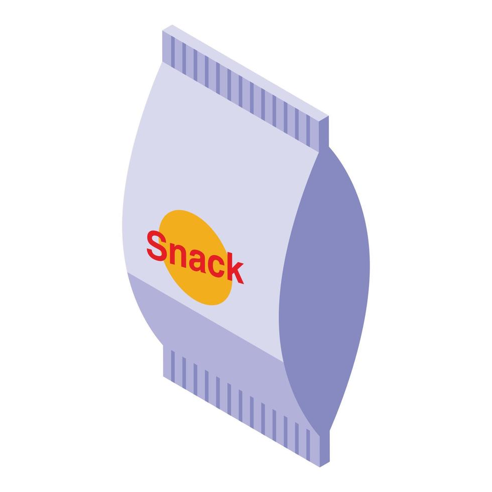 vector isométrico del icono del paquete de aperitivos. chip de paquete