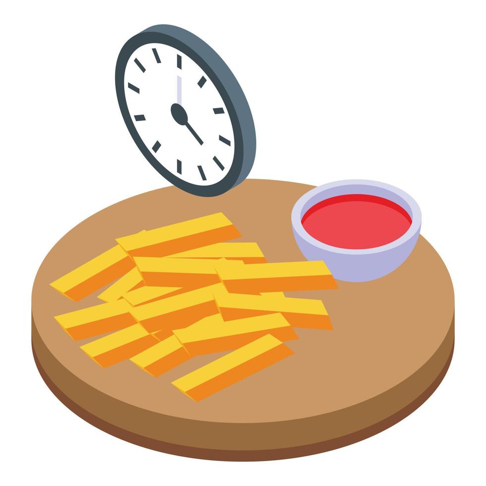 Fast potato fries delivery icon isometric vector. Online order vector