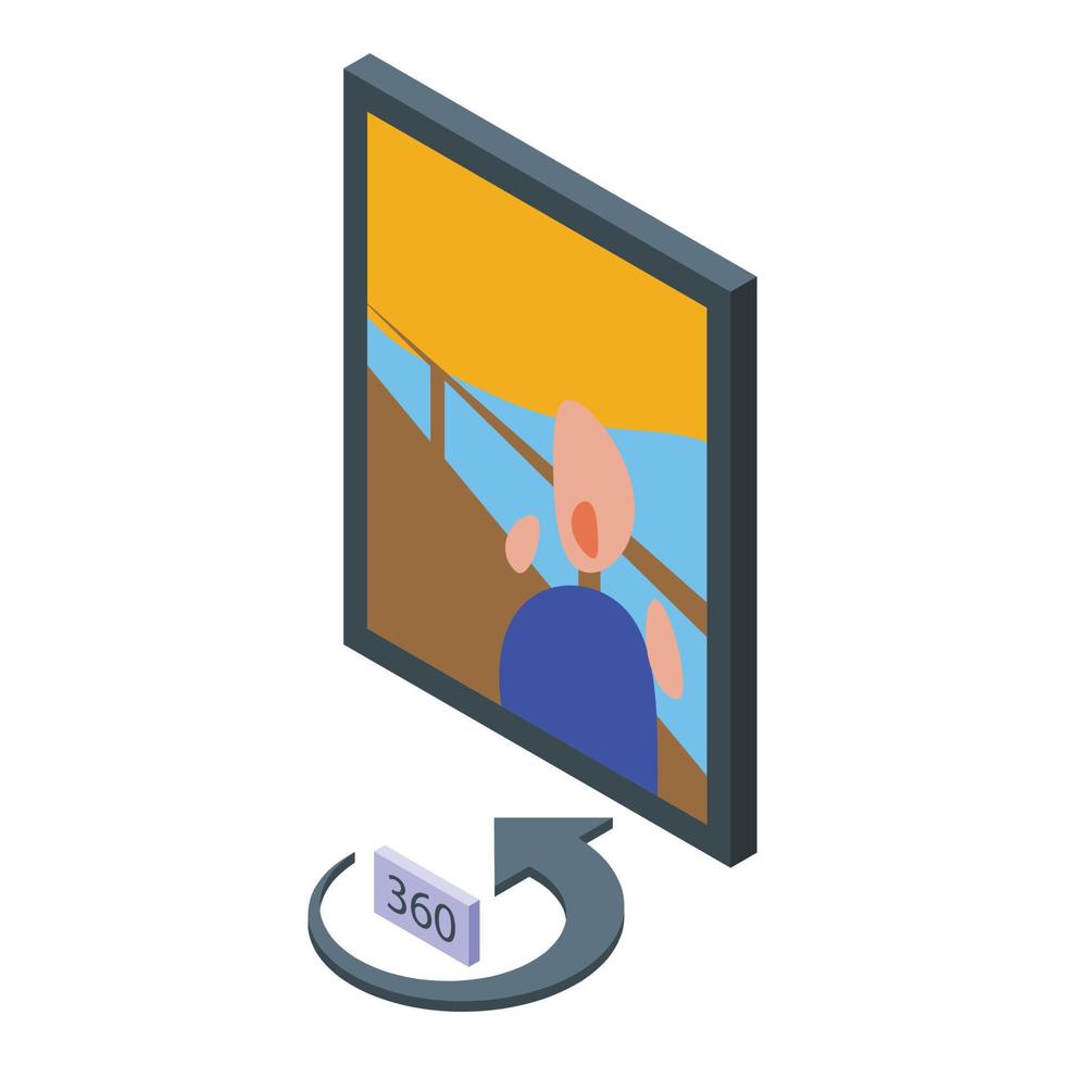 Gallery virtual tour icon isometric vector. Online video vector