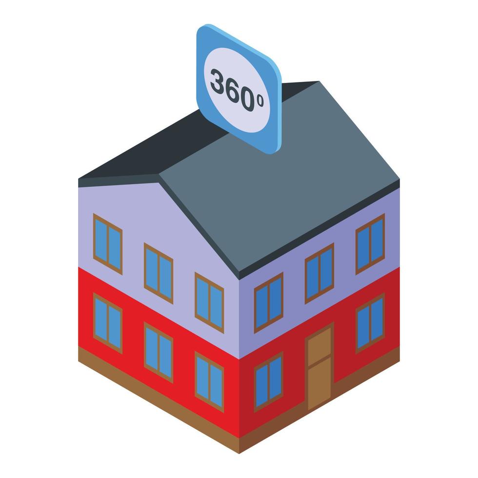 House virtual tour icon isometric vector. 360 video vector