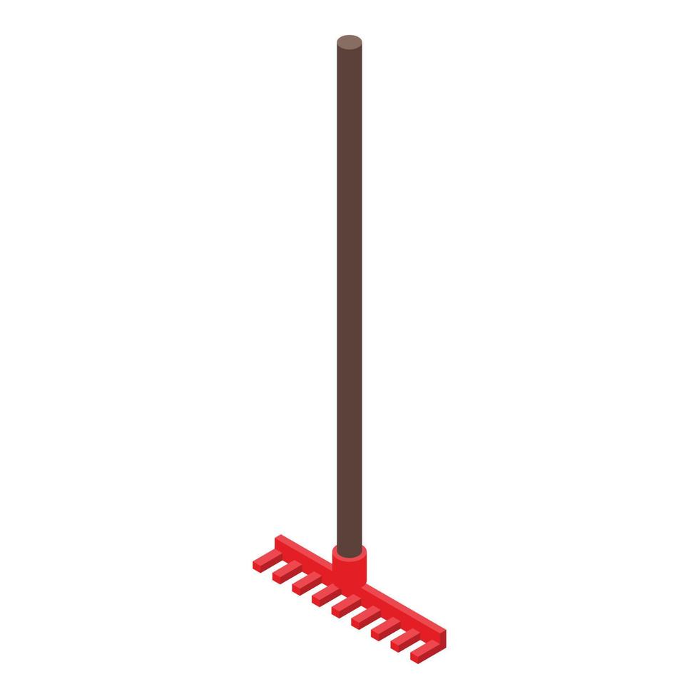 Farm rake icon isometric vector. Dry field vector