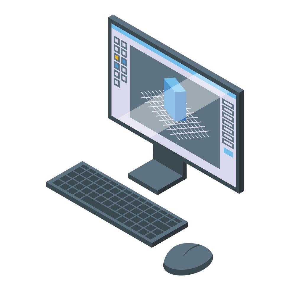 Computer virtual tour icon isometric vector. Digital video vector