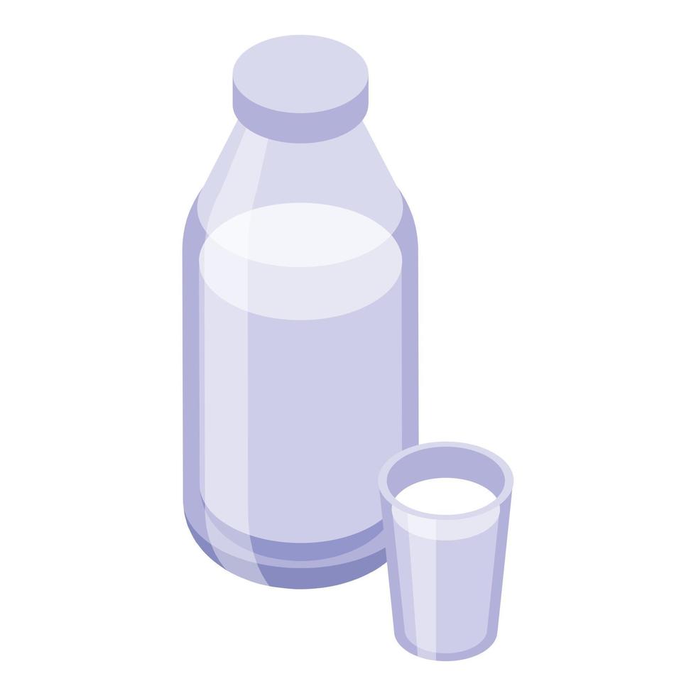 Milk bottle icon isometric vector. Hay bale vector