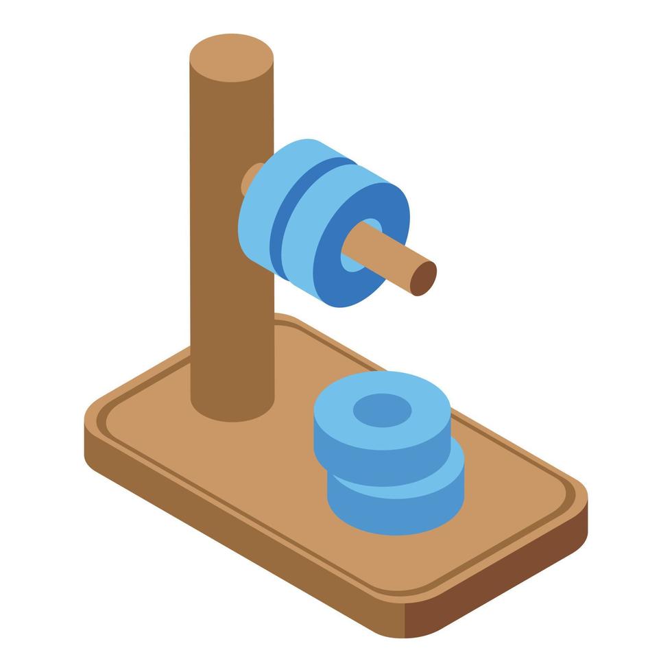 vector isométrico del icono de la torre de juguete montessori. educación en madera
