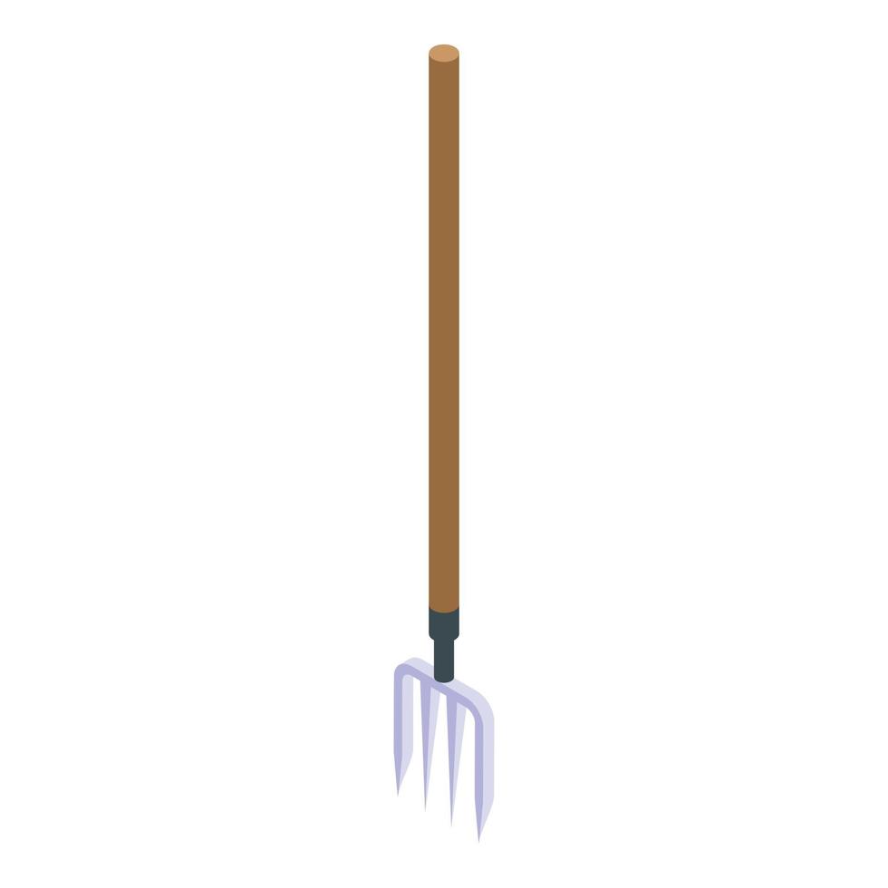 Farm fork icon isometric vector. Hay bale vector