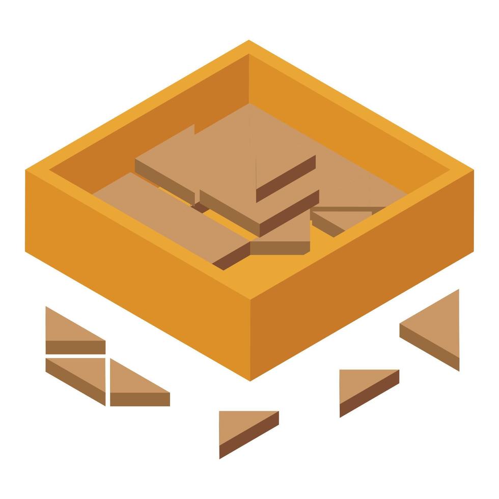 icono de caja de juego montessori vector isométrico. educación juguete