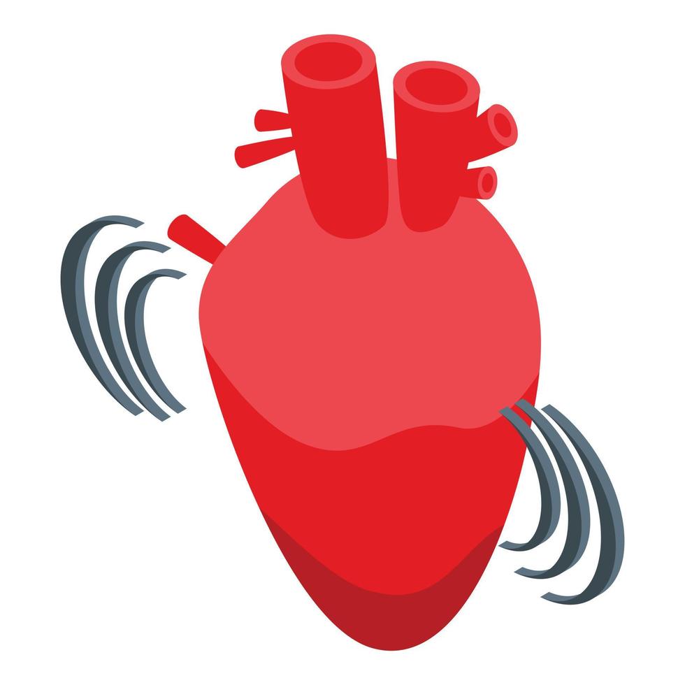 Heart rate fear icon isometric vector. Panic attack vector