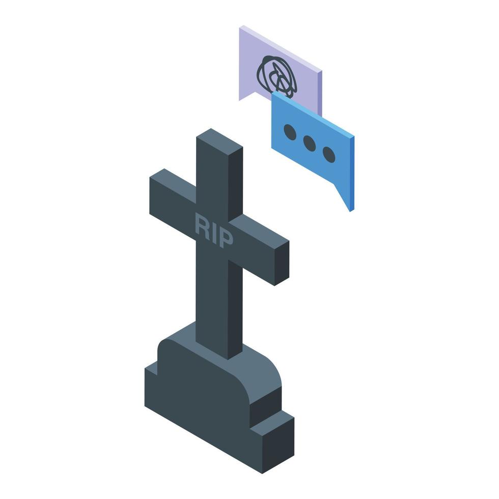 Death rip cross icon isometric vector. Panic attack vector