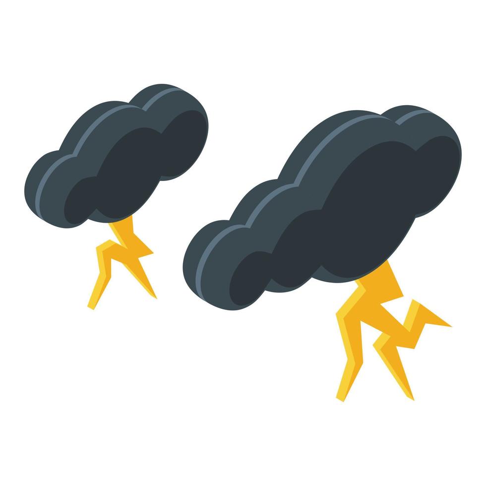 Storm panic icon isometric vector. Fear attack vector