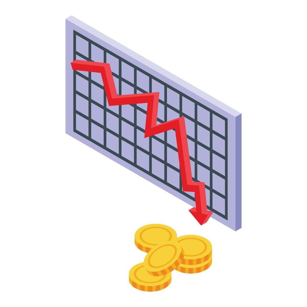 Panic money graph icon isometric vector. Sad anger vector