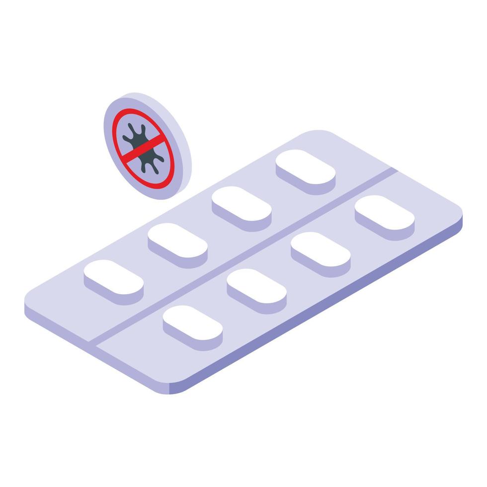 Antivirus pill icon isometric vector. Medicine virus vector