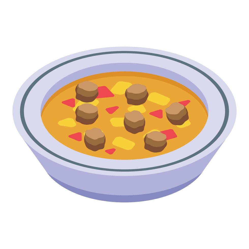 Healthy soup icon isometric vector. Diet food vector