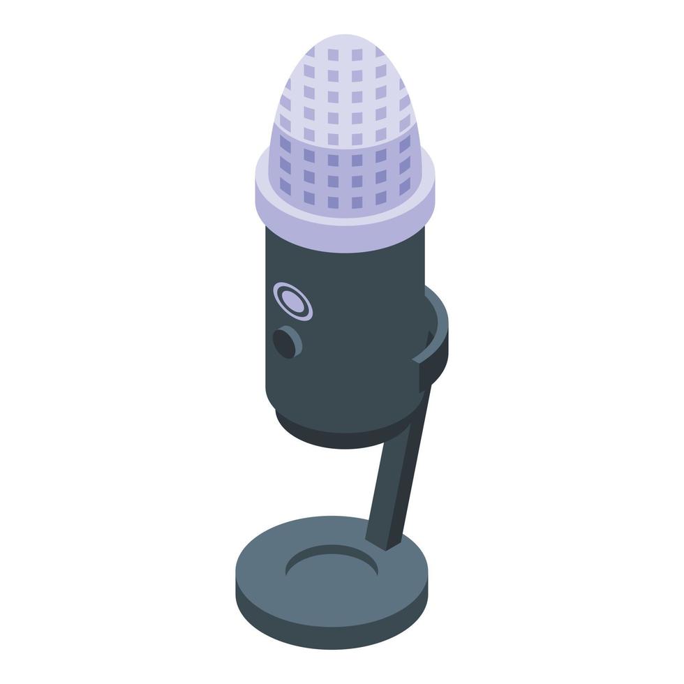 Vlogger studio mic icon isometric vector. Podcast show vector