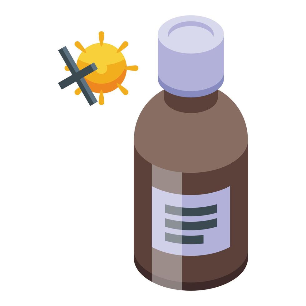 Antiviral syrup bottle icon isometric vector. Medicine virus vector