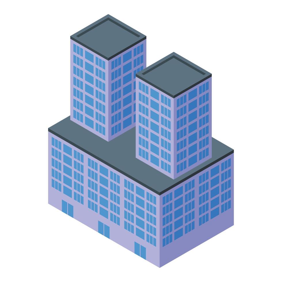 Outside multistory building icon isometric vector. City office vector