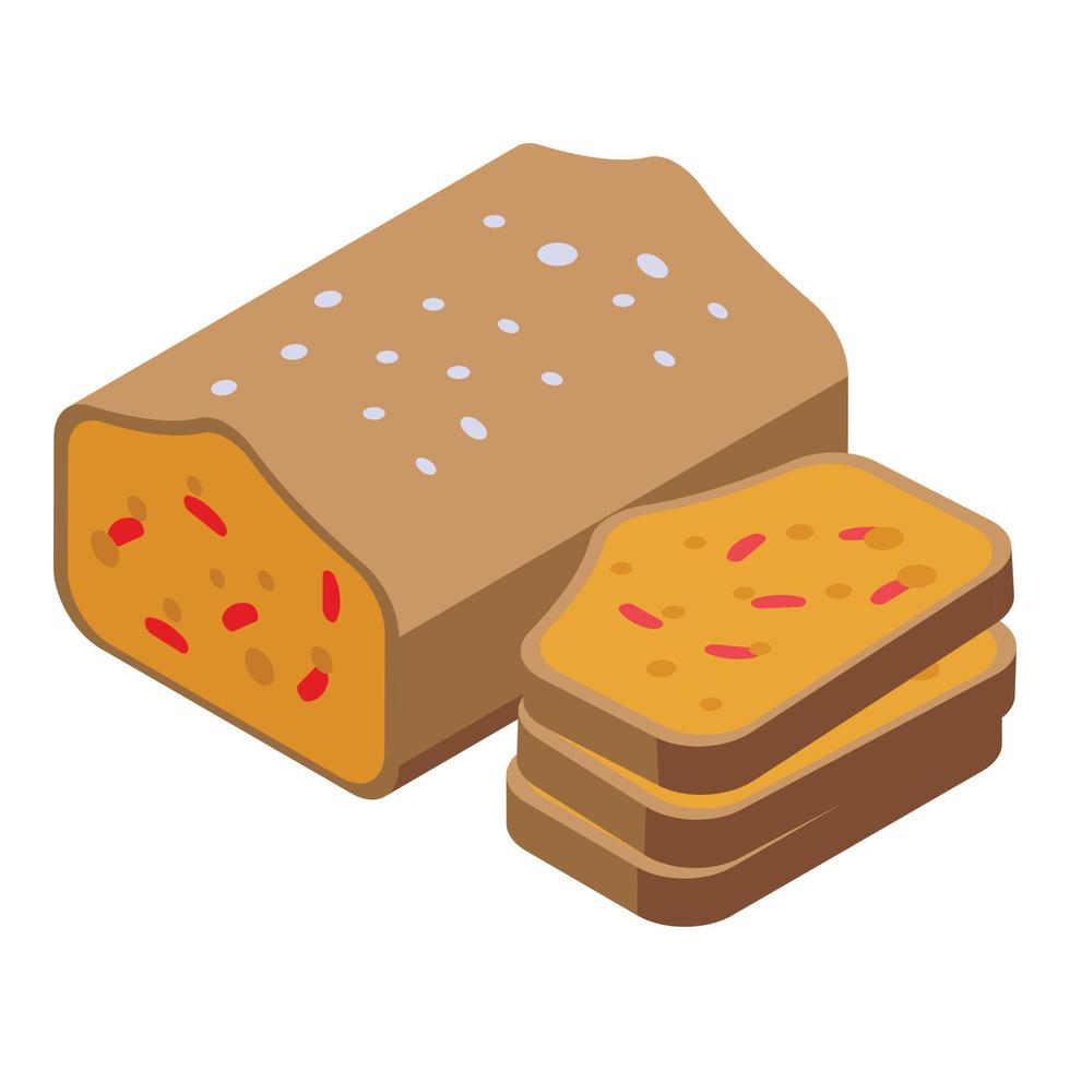 Vegetarian bread icon isometric vector. Diet food vector