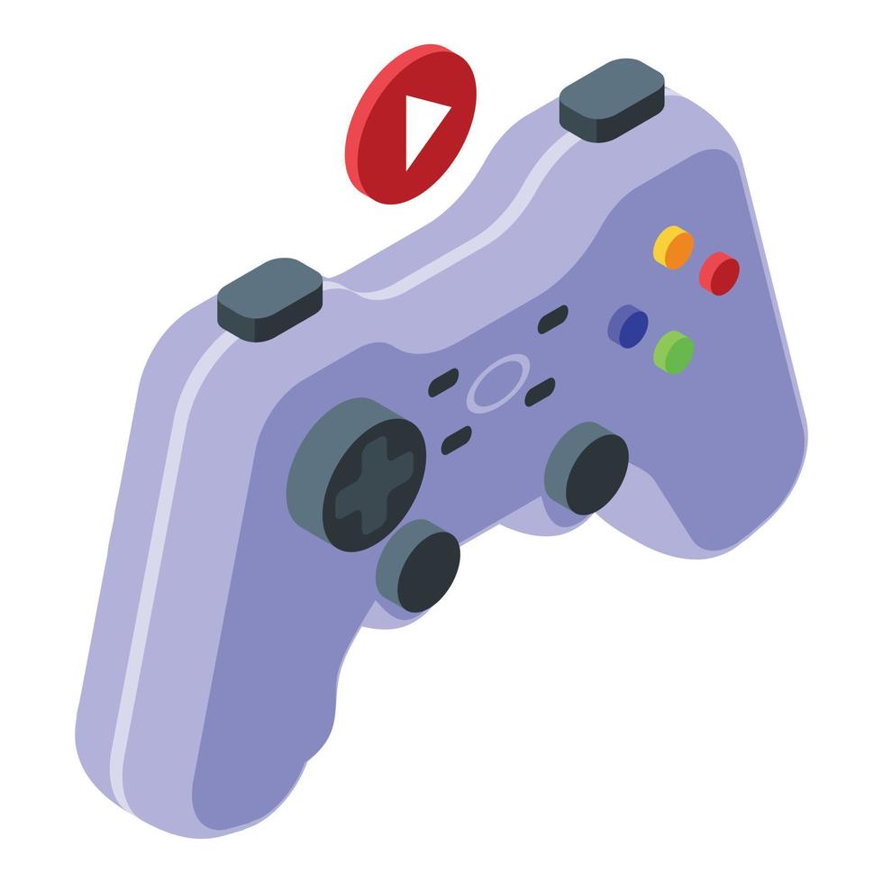 Joystick vlogger streaming icon isometric vector. Social podcast vector