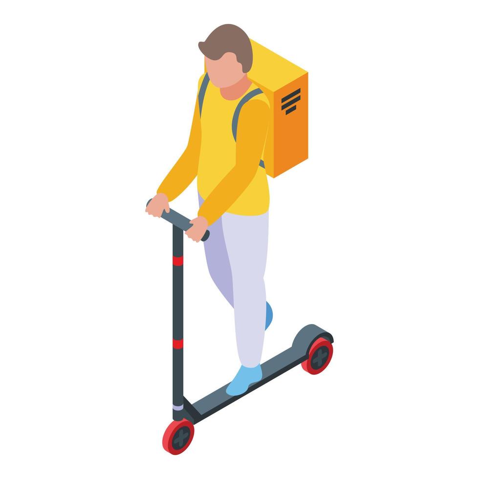 Box courier delivery icon isometric vector. Service driver vector