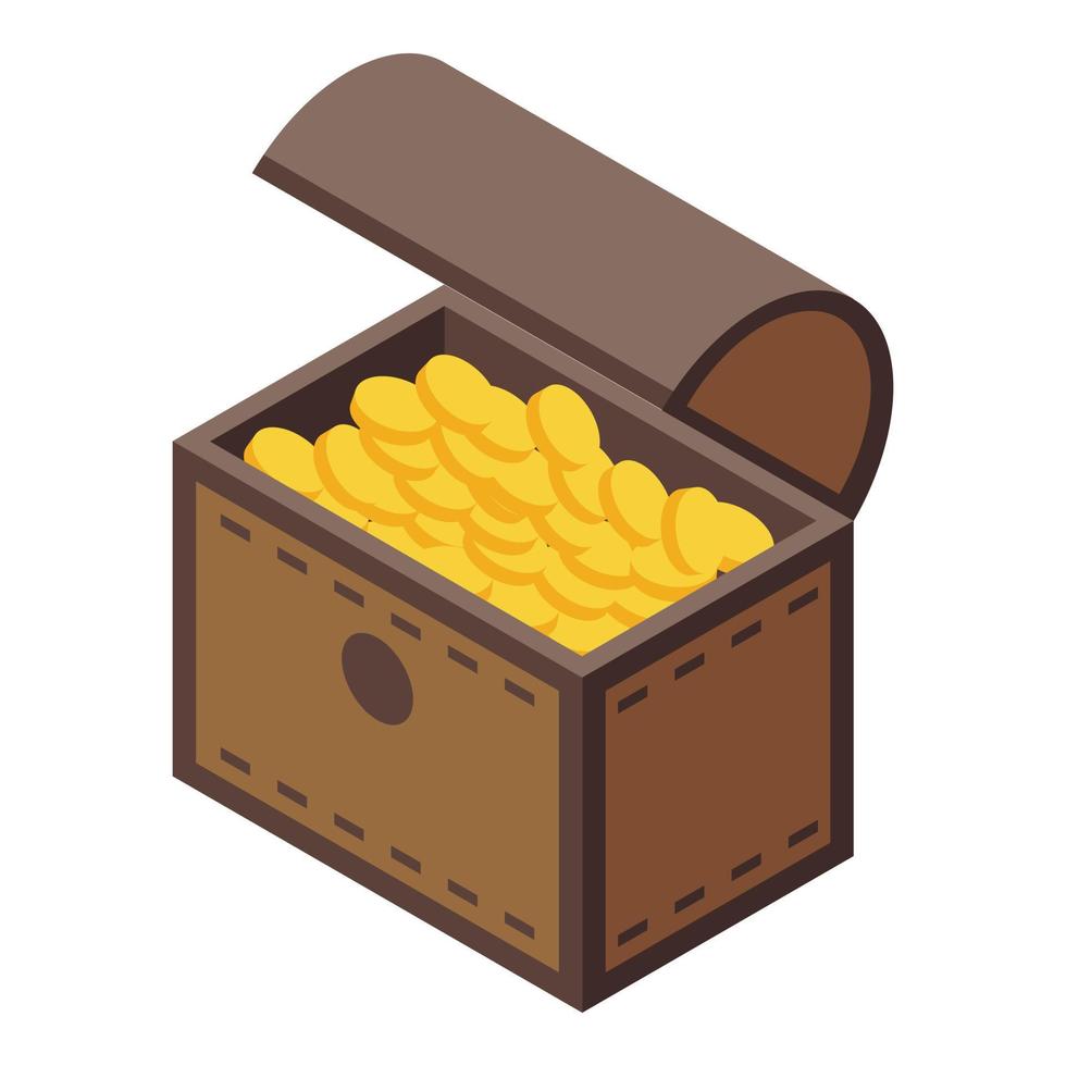 dower pecho icono vector isométrico. caja del tesoro