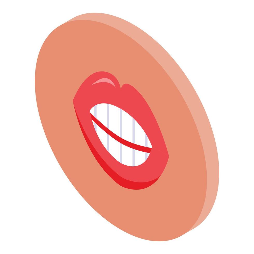 Tooth pronunciation icon isometric vector. Mouth speech vector