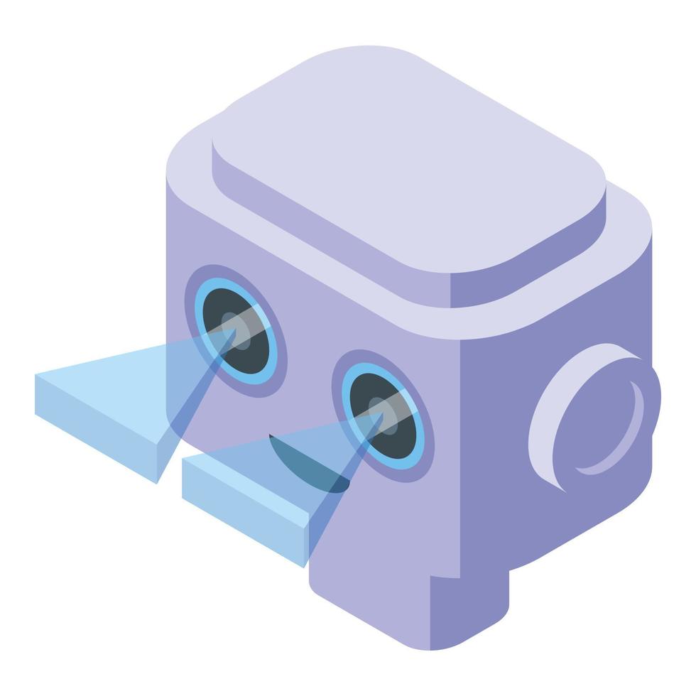 Robot visual perception icon isometric vector. Optical sensory vector