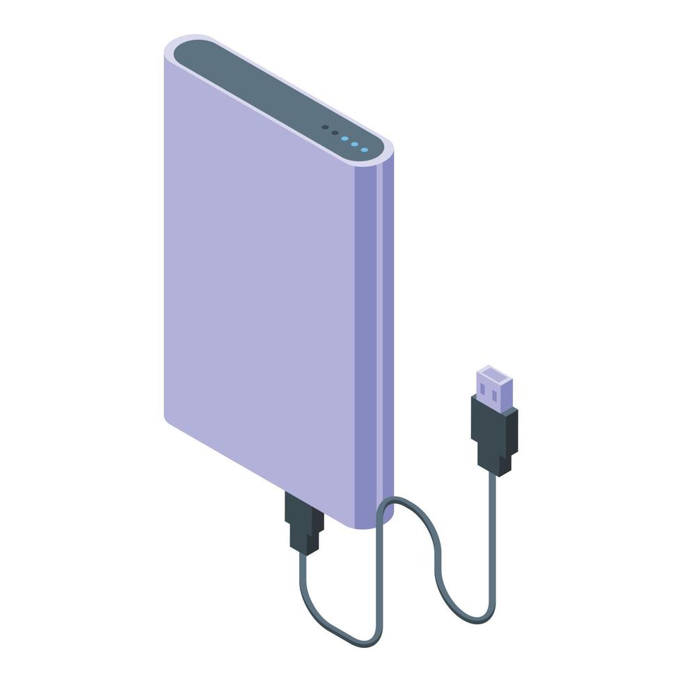 Usb hdd icon isometric vector. Data storage vector