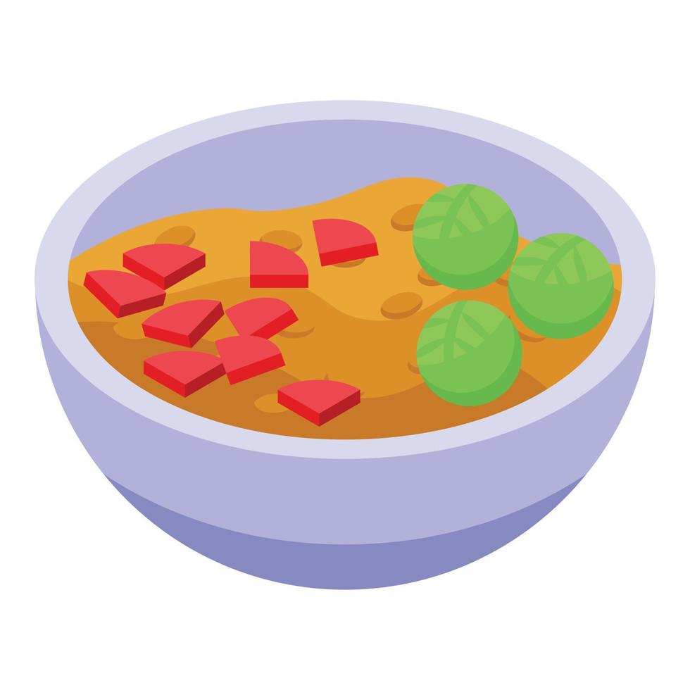 icono de sopa vegetariana vector isométrico. comida dietetica