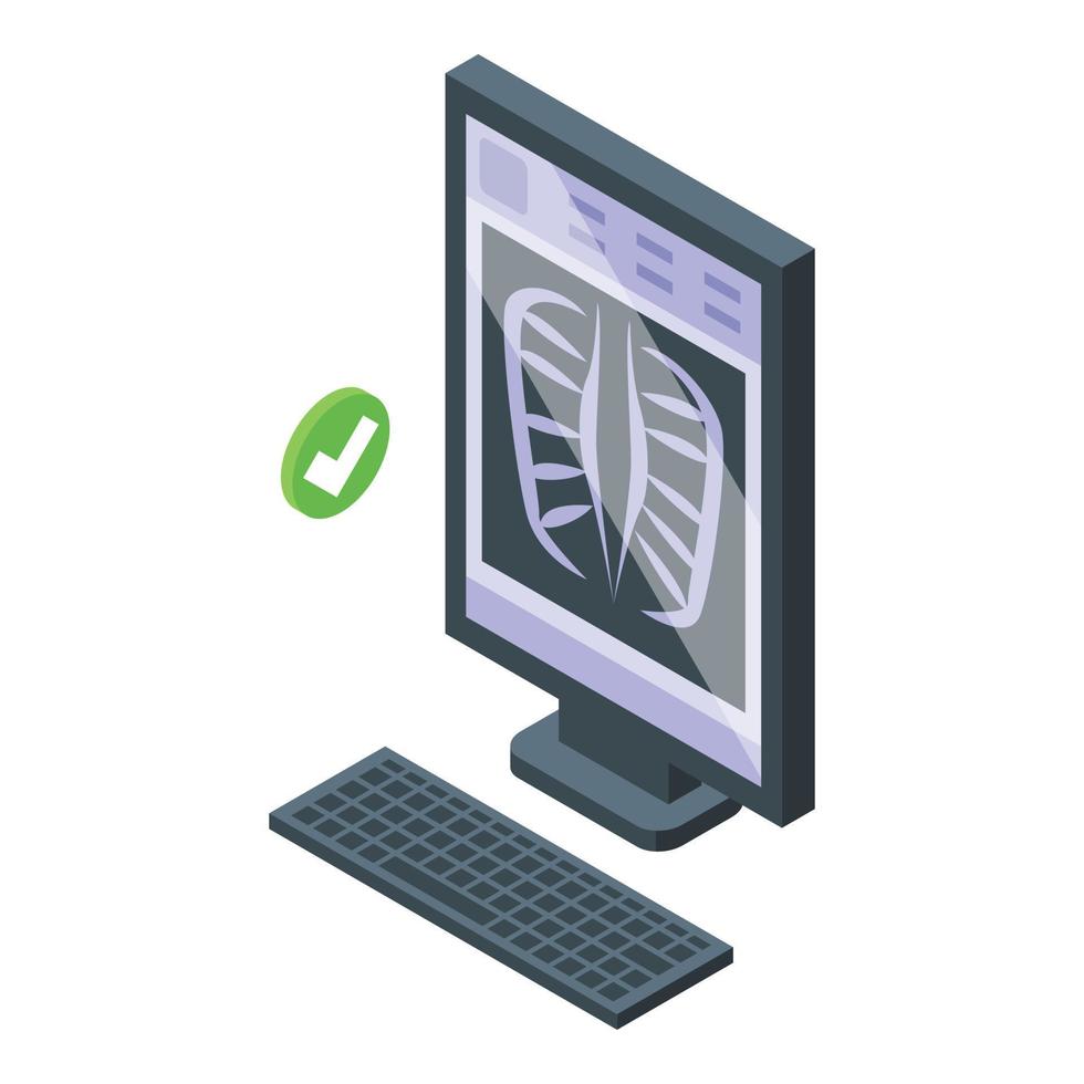 Computer fluorography icon isometric vector. Medical device vector