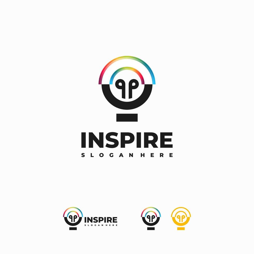 Modern Creative Idea logo designs symbol, Light bulb logo template, Intelligence Logo template, Smart People logo vector