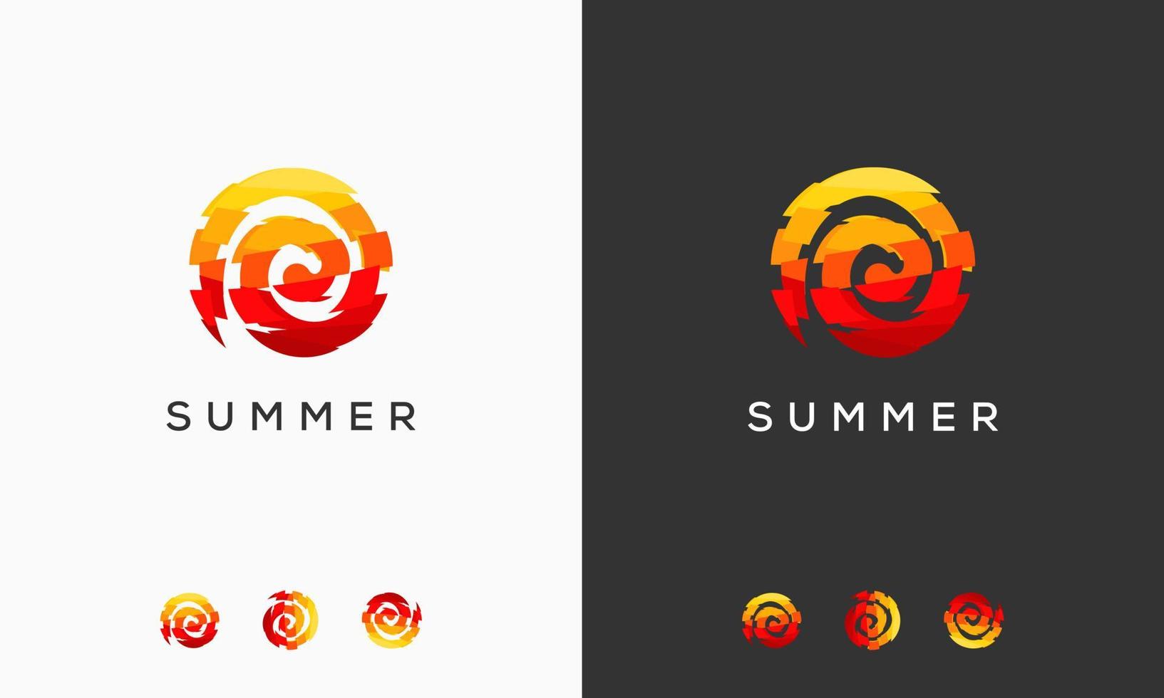 Abstract Sunny day Logo designs symbol, abstract sun vector logo template