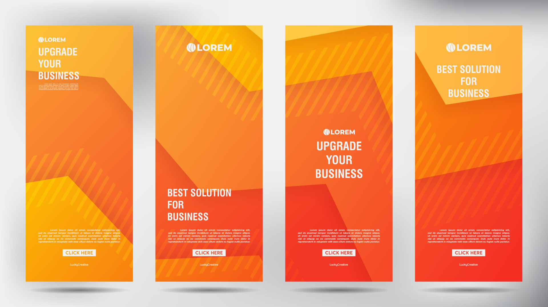 set of Modern Orange color roll up business brochure flyer banner