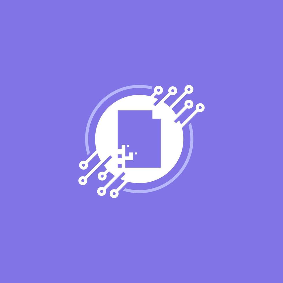 Digital Document logo designs concept vector, Pixel Document logo template vector
