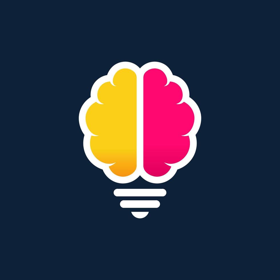 Modern Brain Bulb logo concept, Intelligence Logo template, Smart People logo vector