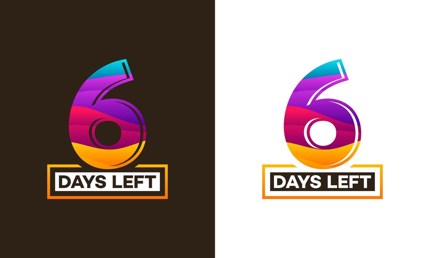 Modern Colorful Countdown left days banner, number of days left badge for promotion, countdown sales vector illustration