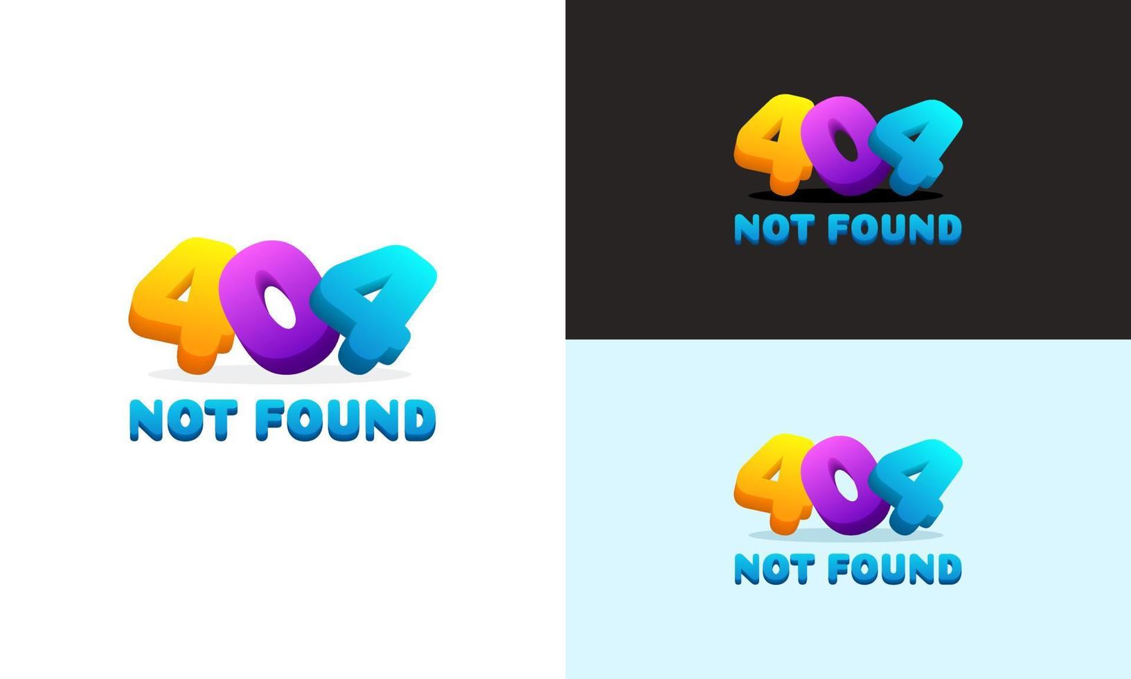 La página 404 colorida moderna no se encuentra la ilustración de fondo de error, el fondo de error 404 se puede utilizar para banner web, infografías, vector