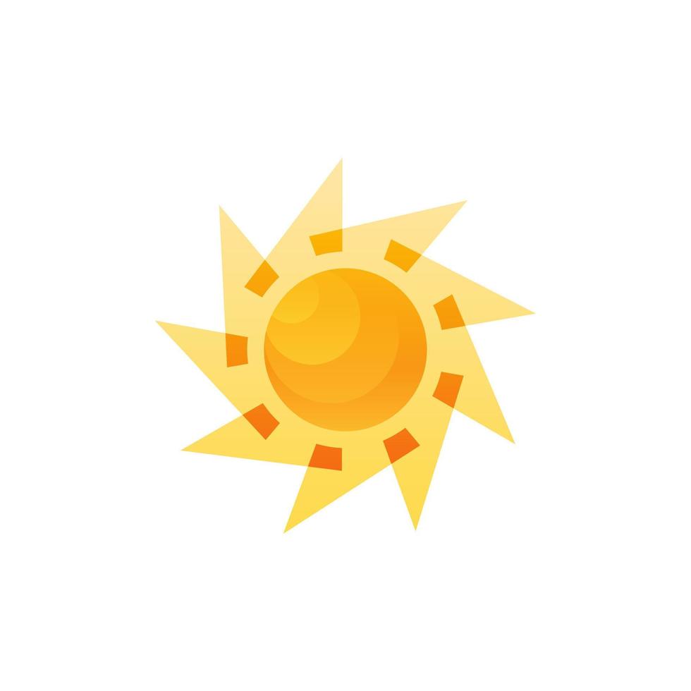 Sun modern icon. Sunny circle shape. Summer symbol Isolated vector logo concept on white background
