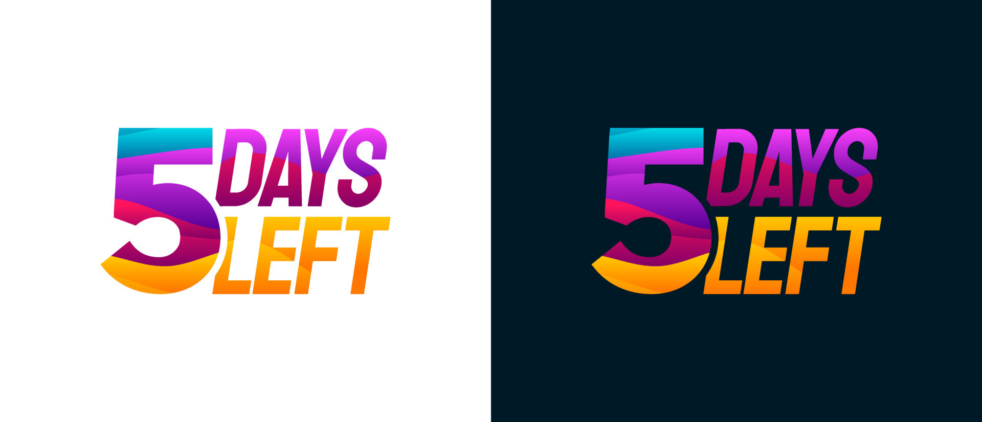 Modern Colorful Countdown left days banner, number of days left badge