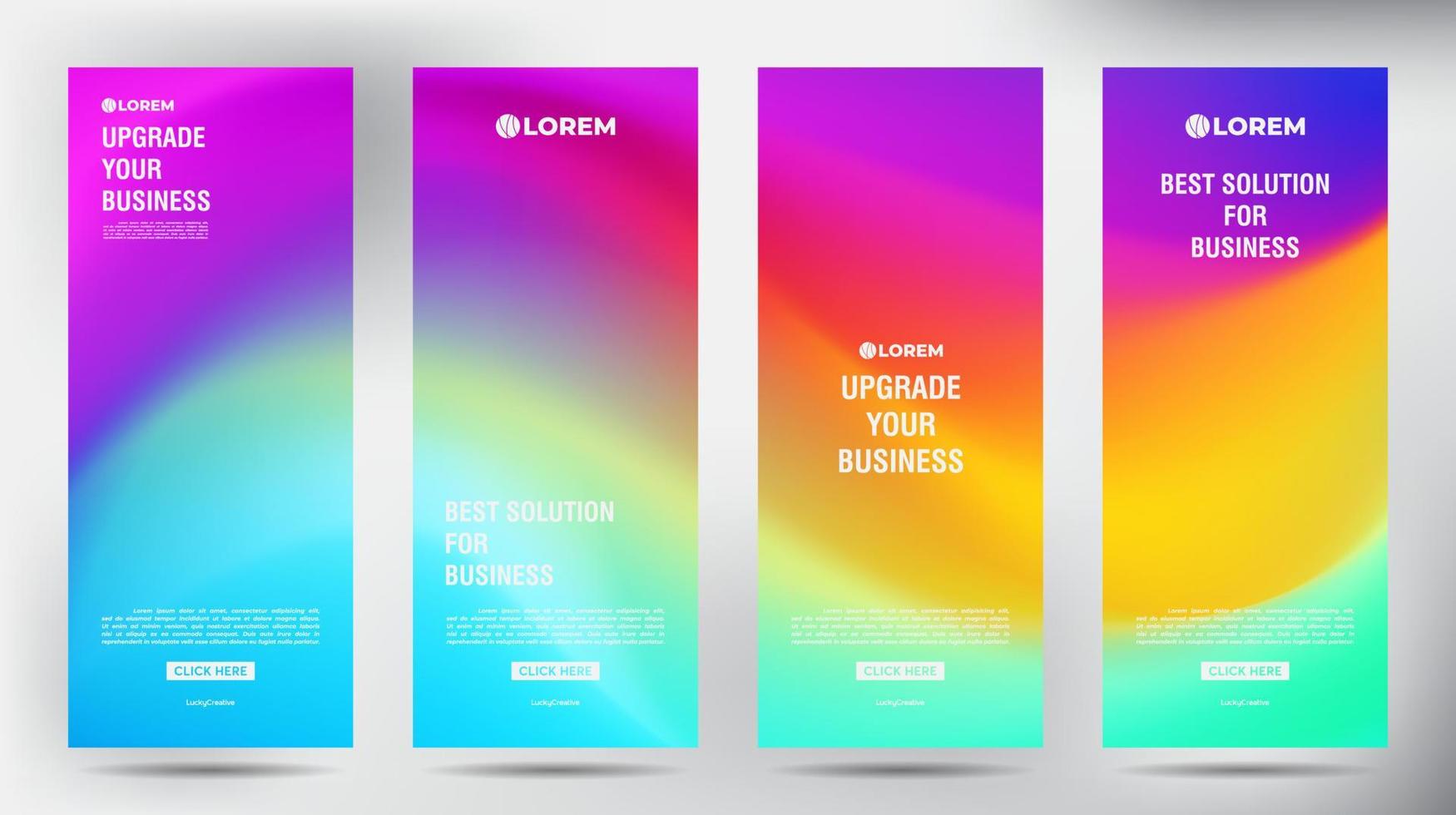 set of Blurred  Colorful roll up business brochure flyer banner design vertical template, cover presentation background, modern publication x-banner and flag-banner, Roll up banner stand template vector