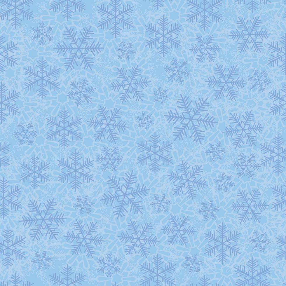 Snowflakes. Seamless pattern with the image of snowflakes. New Year's pattern. Pattern with snowflakes on a blue background. Vector illustration